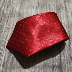 Belisi Mens Silk Red Dotted Necktie Business Casual Professional‎ Office Wear